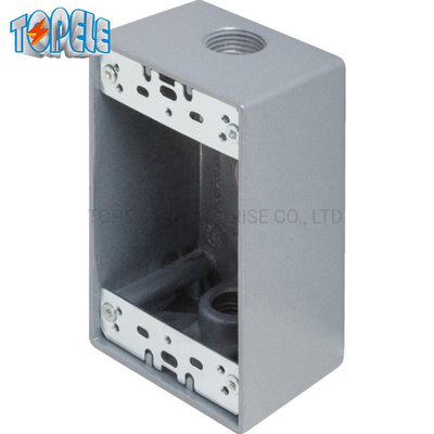 UL Listed 4 * 2 Aluminium One Gang Device Odporna na warunki atmosferyczne puszka wylotowa Szara