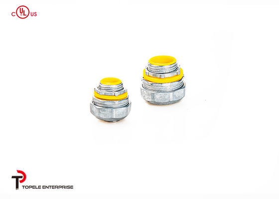 1/2" - 4" Zink Liquid Tight Straight Connector z żółtą/niebieską uszczelką