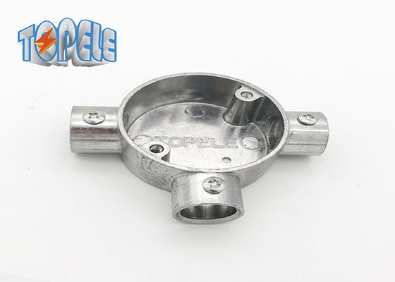 3/4" 1" BS31 Przewodów aluminiowych, dopasowania okrągłego pudełka 3 Way / Tee Box Iso